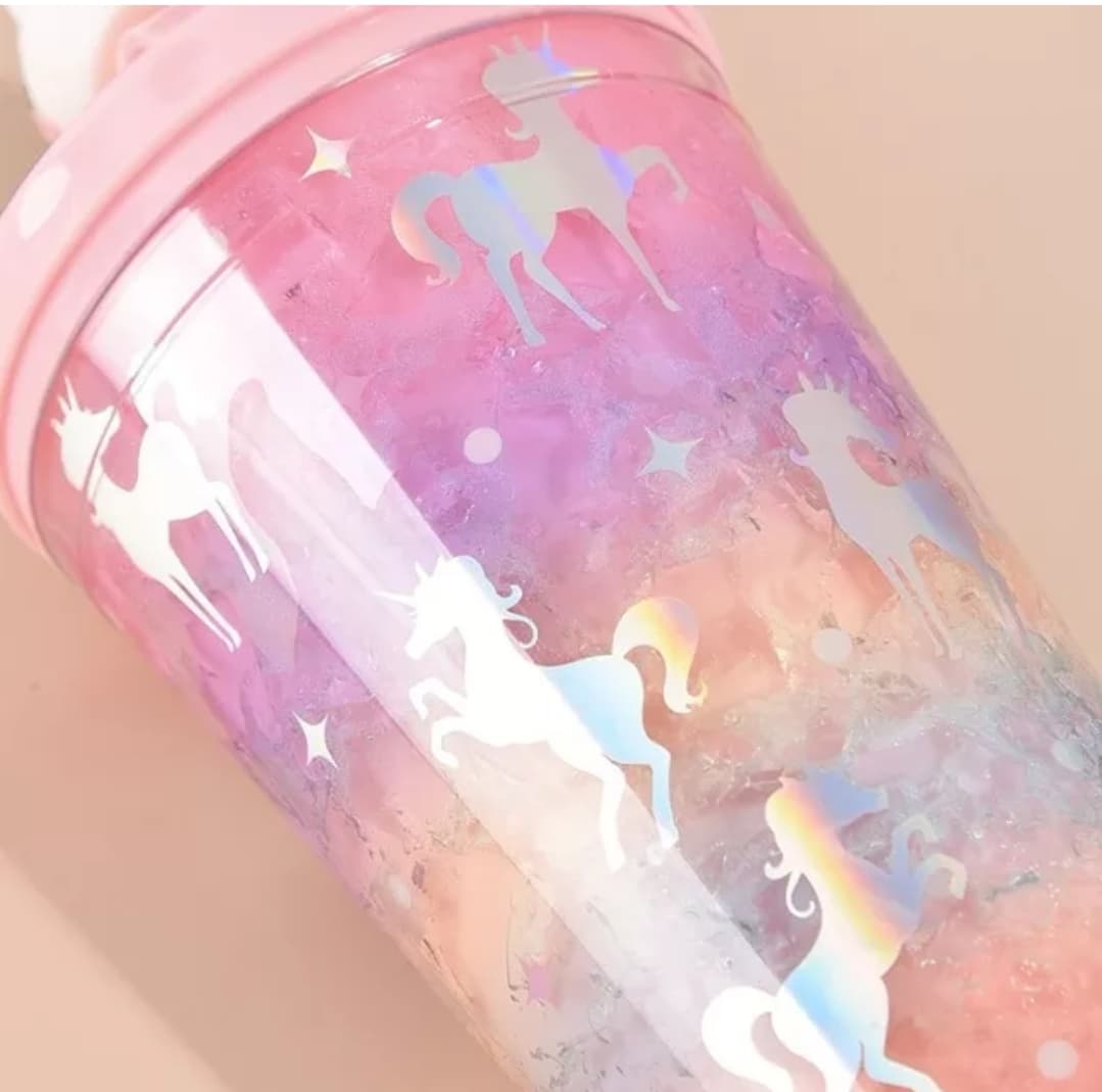 Glitter Unicorn Straw Cups