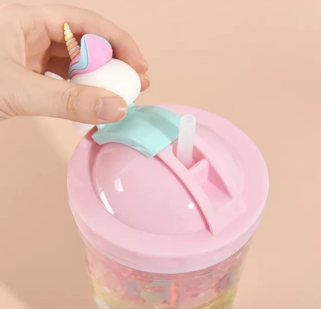 Glitter Unicorn Straw Cups