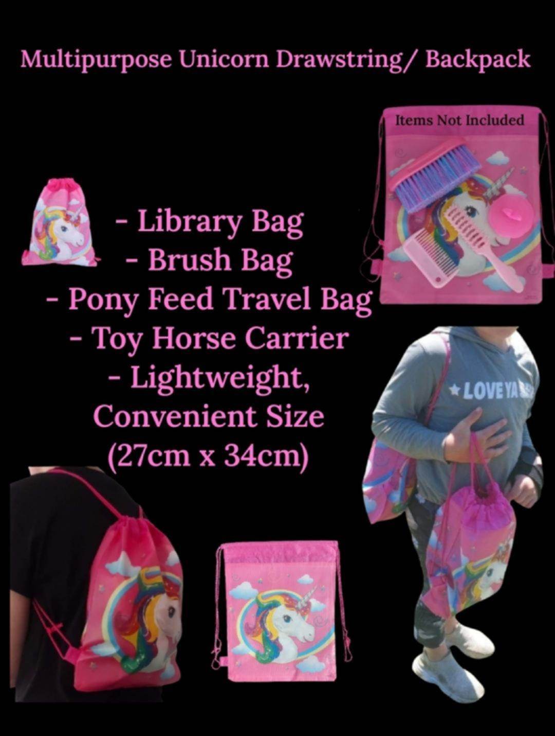 Multipurpose Unicorn Drawstring/ Backpack
