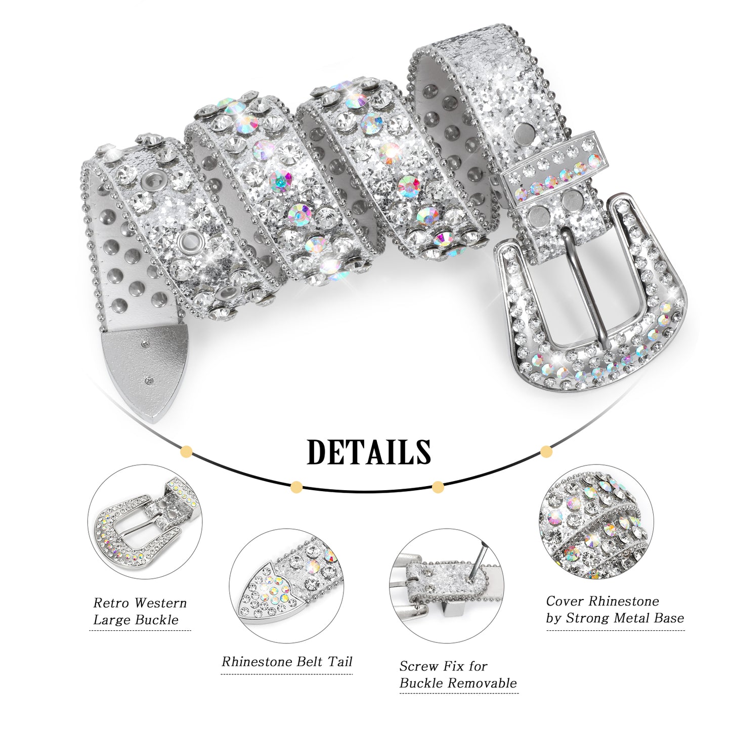 kids Silver Western belt