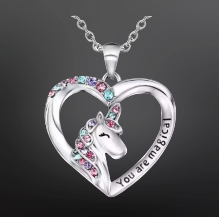 Kids Unicorn Necklace & Earring Set