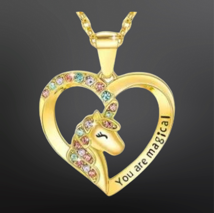 Kids Unicorn Necklace & Earring Set