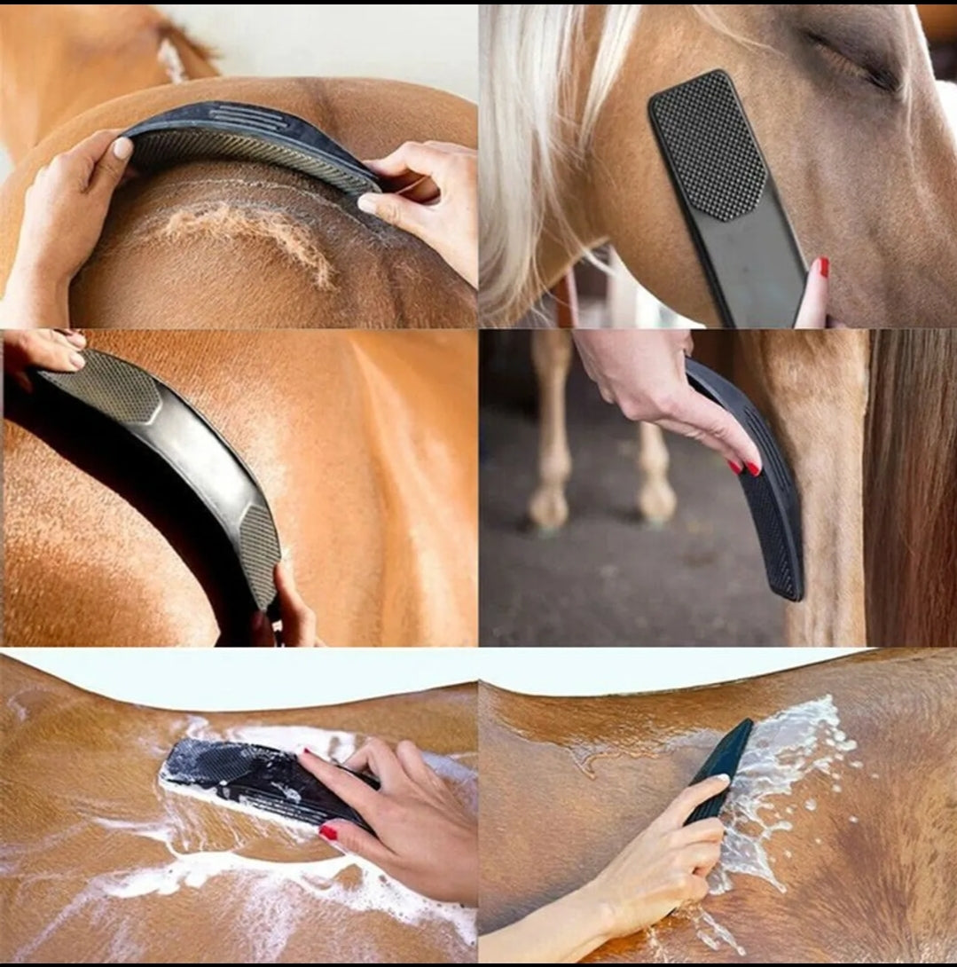 2 in 1 Horse Brush and Scraper