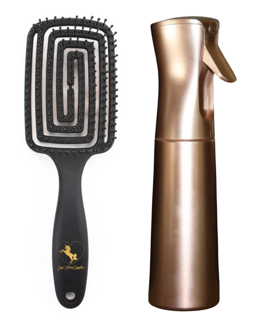 Deluxe Brush & Rose Gold Misting Bottle Combo