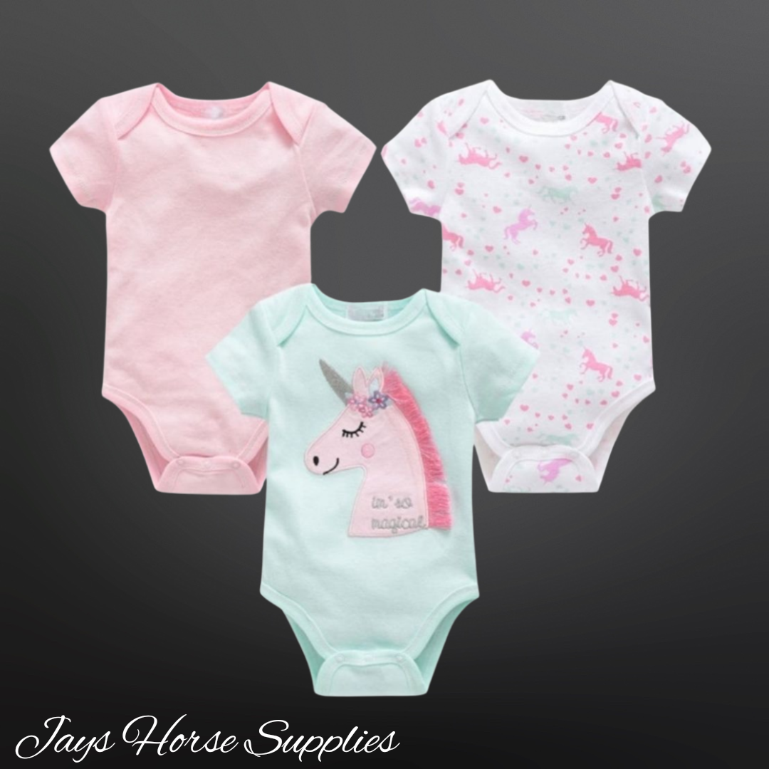 Short Sleeve Set of 3 Baby Rompers