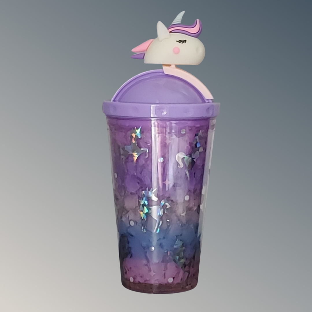 Glitter Unicorn Straw Cups